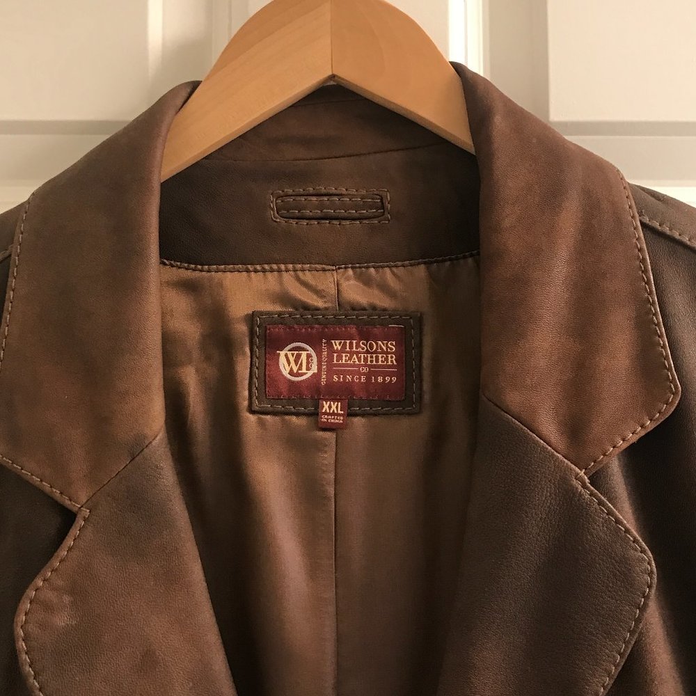 Big & Tall Brown Leather Blazer Jacket MEN XXL by Wilsons Leather